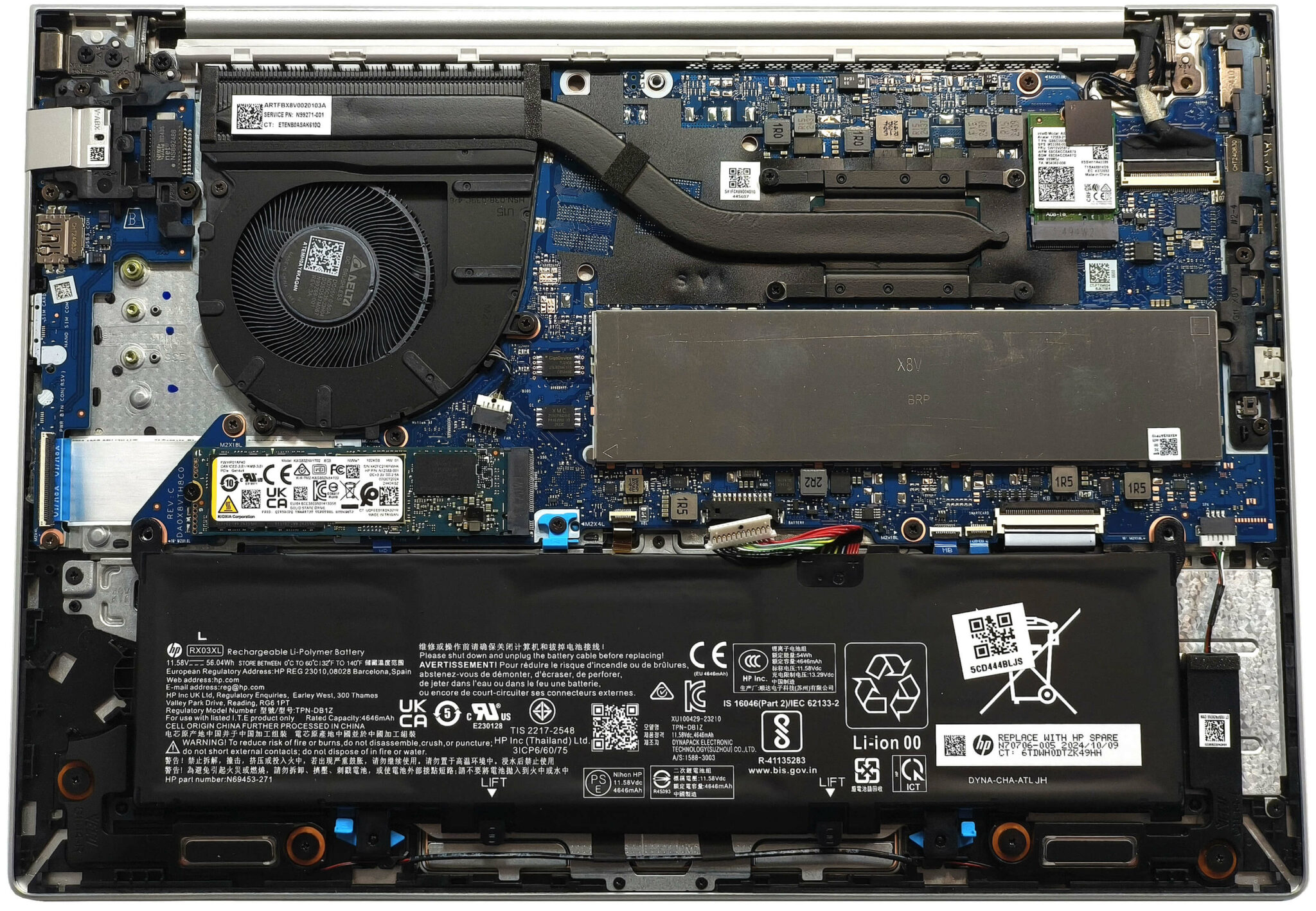 Internal Photo of HP EliteBook 660 665 645 640 G11 CPU FAN original N96441-001 (EliteBook 640 G11)